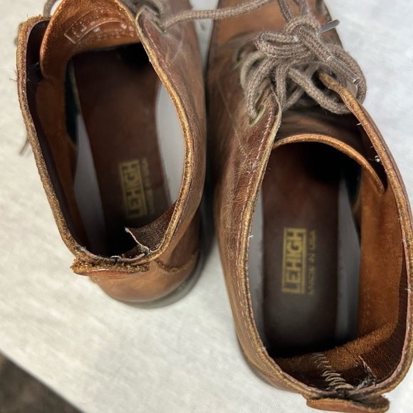 Vintage Lehigh Brown Leather Steel Toe Ankle Work Boots - Picture 5 of 8